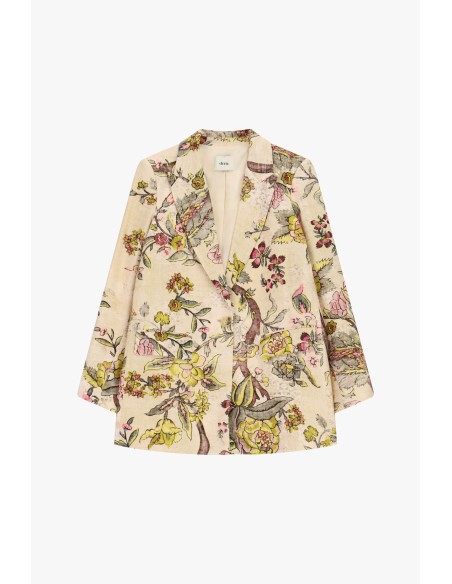 Dixie blazer met bloemenprint, enkele rij knopen en zakken