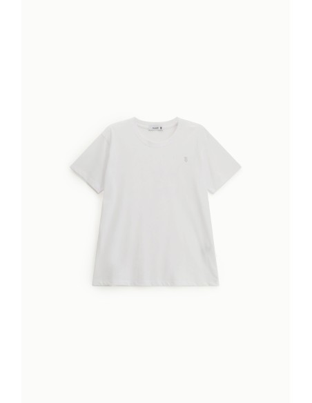 Regular-fit T-shirt met ronde hals en geborduurd logo Please