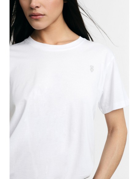 Regular-fit T-shirt met ronde hals en geborduurd logo Please