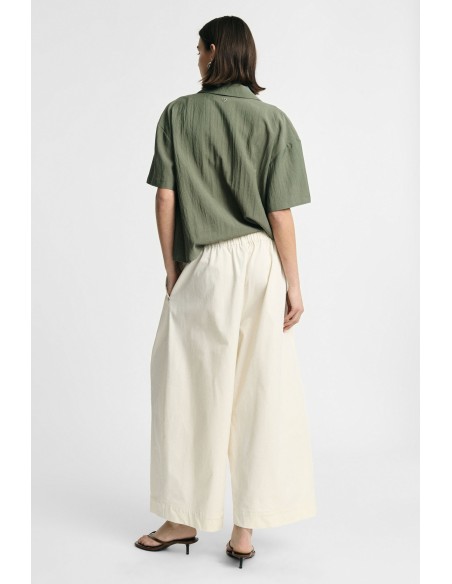 Cropped palazzobroek met elastische tailleband aub