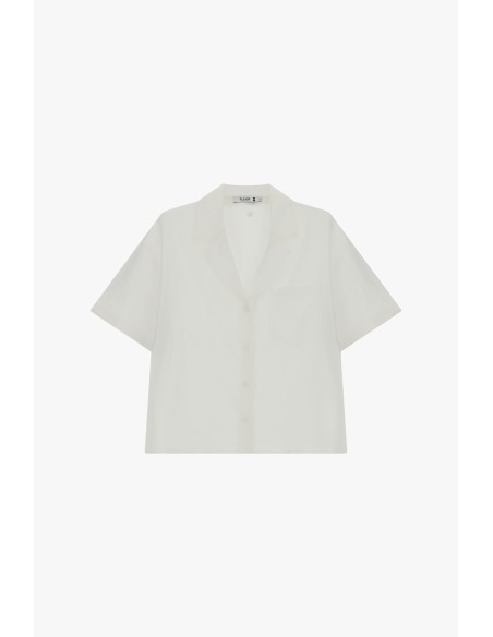Boxy shirt met korte snit en borstzak alstublieft