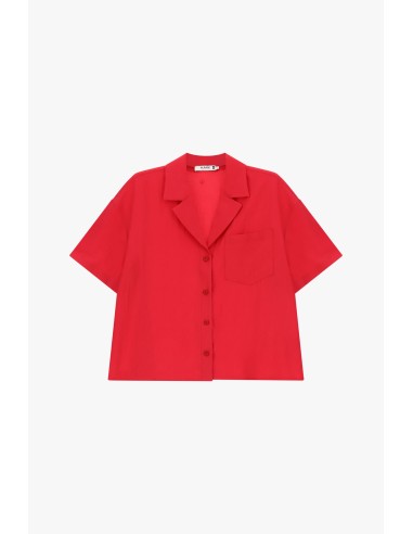 Boxy shirt met korte snit en borstzak alstublieft