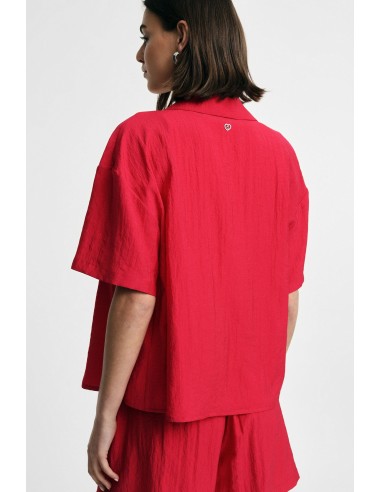 Boxy shirt met korte snit en borstzak alstublieft