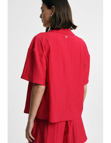 Boxy shirt met korte snit en borstzak alstublieft