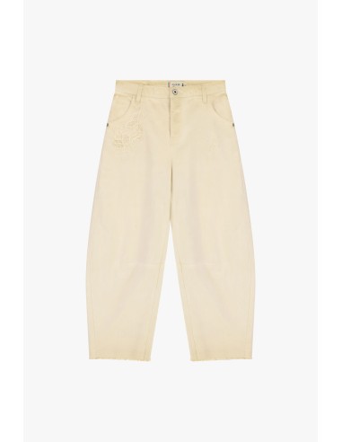 Broek met hoge taille en onafgewerkte zoom, alstublieft