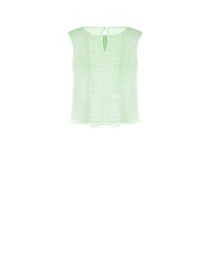Transparante blouse met vierkante hals van tule met stippen en ruches Rinascimento 2