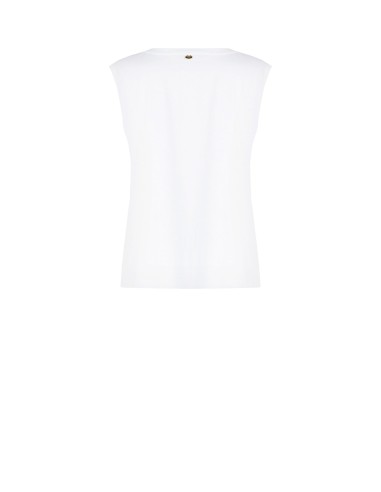 Ruimvallend mouwloos T-shirt met maxi-opdruk en stervormige studs van Rinascimento