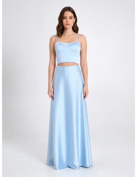 Crop top-corset van satijn met cups Rinascimento