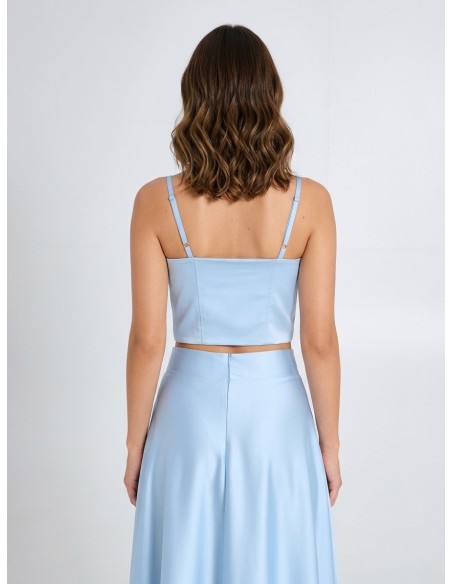 Crop top-corset van satijn met cups Rinascimento