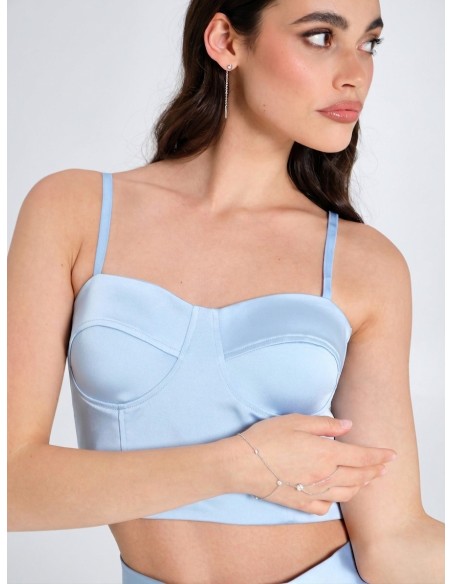 Crop top-corset van satijn met cups Rinascimento