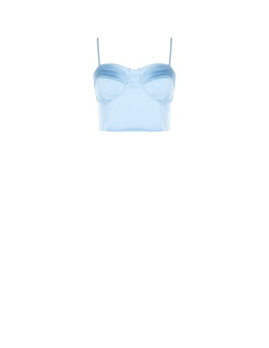 Crop top-corset van satijn met cups Rinascimento