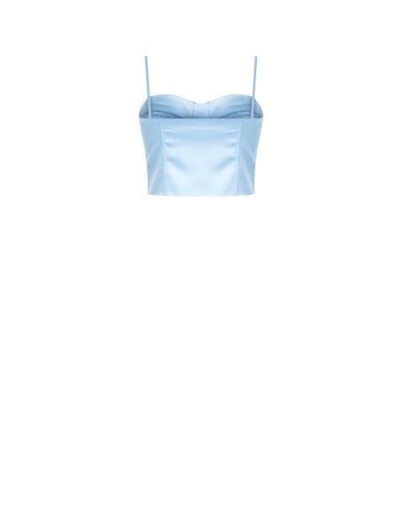 Crop top-corset van satijn met cups Rinascimento
