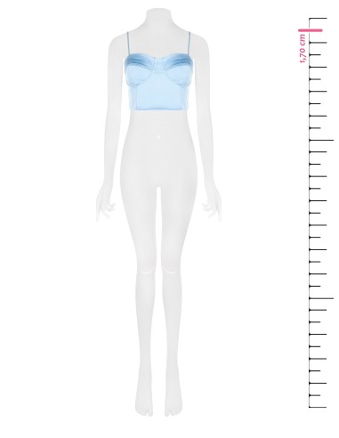Crop top-corset van satijn met cups Rinascimento