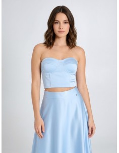 Crop top-corset van satijn met cups Rinascimento