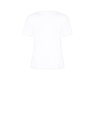 Regular T-shirt van katoen met opdruk van een kat met strassbril van Rinascimento