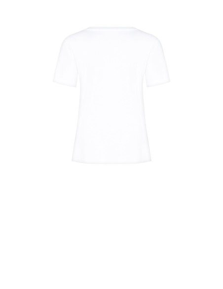 Regular T-shirt van katoen met opdruk van een kat met strassbril van Rinascimento