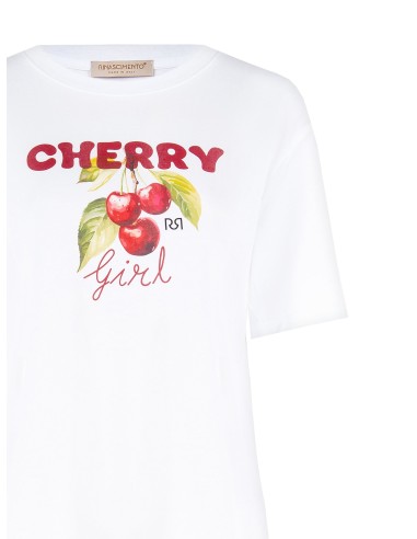 Oversized katoenen T-shirt met kersenprint van Rinascimento