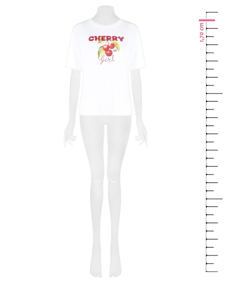 Oversized katoenen T-shirt met kersenprint van Rinascimento