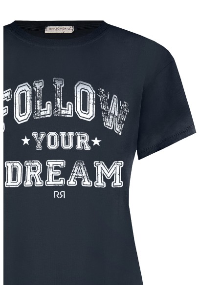 Regular T-shirt van katoen met vintage baseballprint van Rinascimento