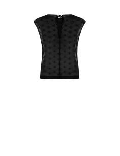 Ruime blouse van geborduurde georgette met bloemenmotief van Rinascimento 2