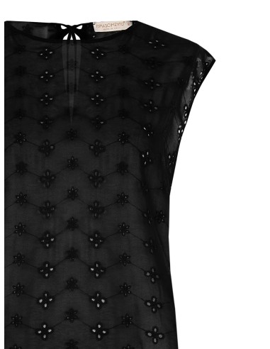 Ruime blouse van geborduurde georgette met bloemenmotief van Rinascimento