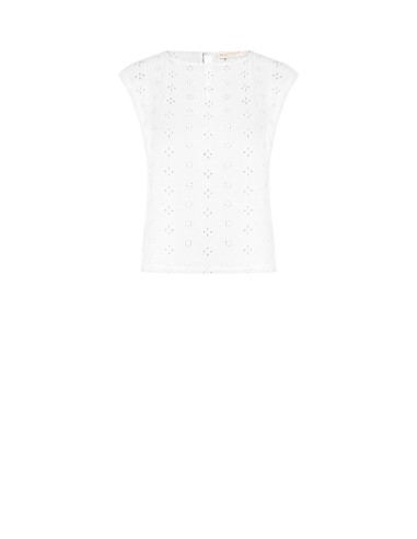 Ruime blouse van geborduurde georgette met bloemenmotief van Rinascimento