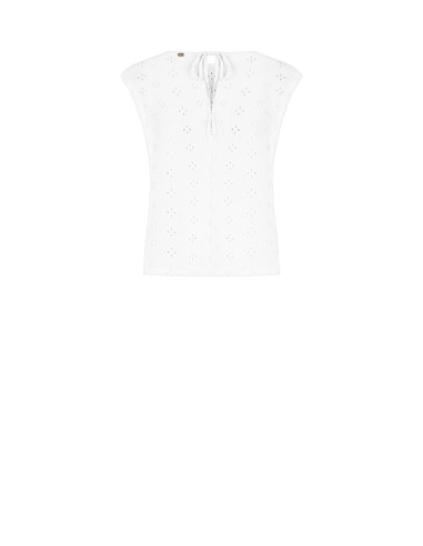 Ruime blouse van geborduurde georgette met bloemenmotief van Rinascimento