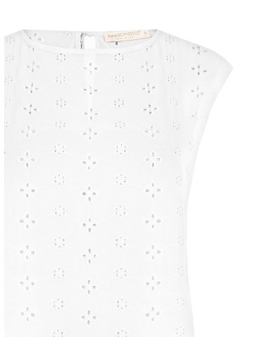 Ruime blouse van geborduurde georgette met bloemenmotief van Rinascimento