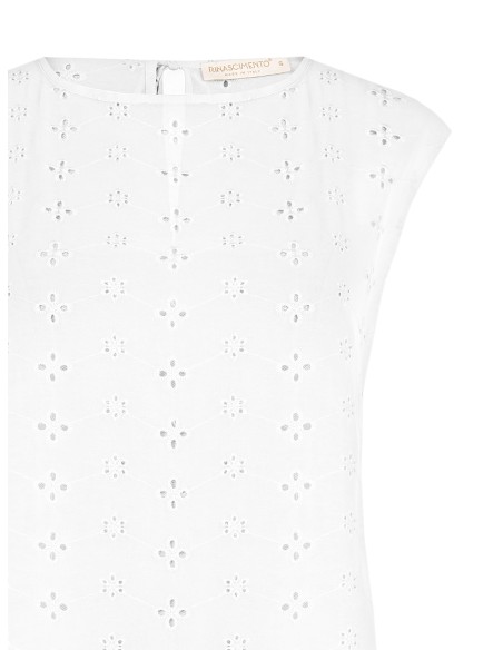 Ruime blouse van geborduurde georgette met bloemenmotief van Rinascimento