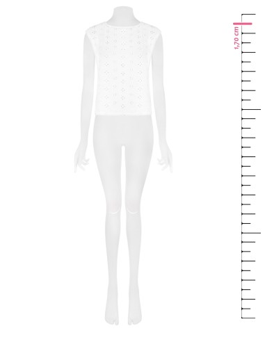 Ruime blouse van geborduurde georgette met bloemenmotief van Rinascimento