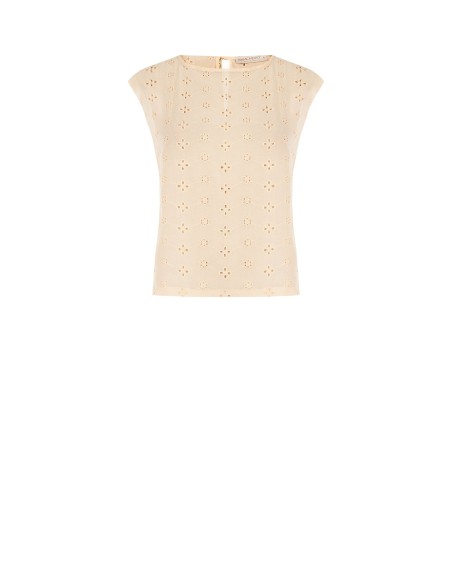 Ruime blouse van geborduurde georgette met bloemenmotief van Rinascimento