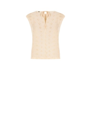 Ruime blouse van geborduurde georgette met bloemenmotief van Rinascimento