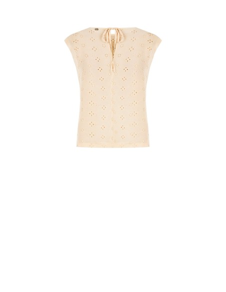 Ruime blouse van geborduurde georgette met bloemenmotief van Rinascimento