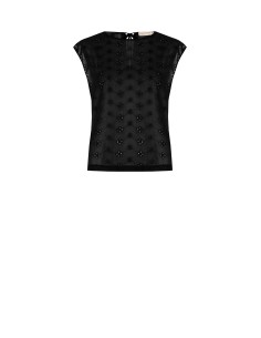 Ruime blouse van geborduurde georgette met bloemenmotief van Rinascimento