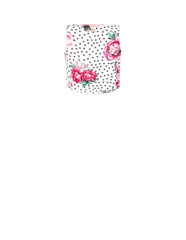 Bustiertop met bloemen- en stippenprint van crêpestof, met vierkante hals en ritssluiting aan de zijkant, Rinascimento