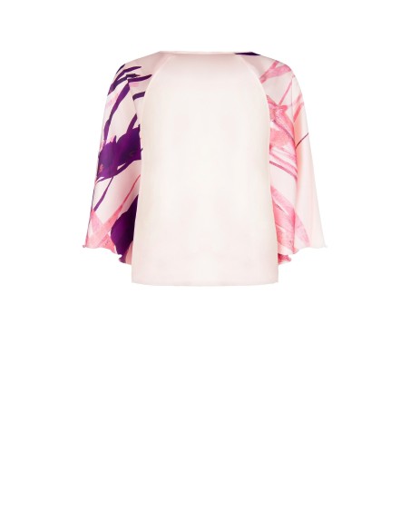 Ruime satijnen blouse met V-hals en vlindermouwen Rinascimento