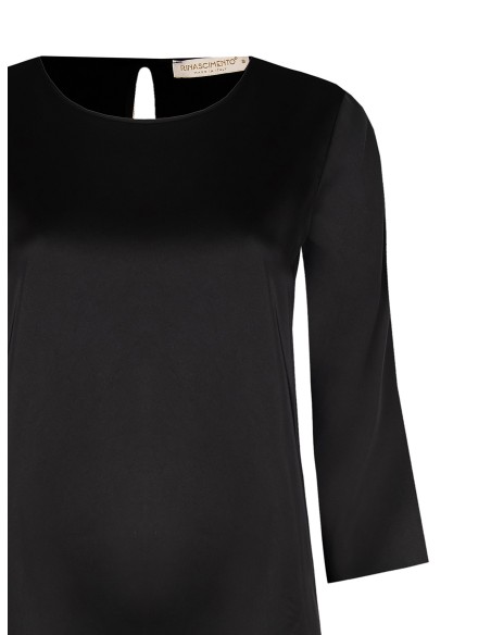 Ruime vierkante satijnen blouse met 3/4-mouwen Rinascimento