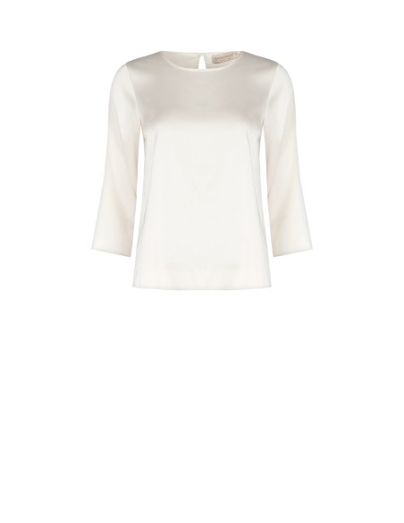 Ruime vierkante satijnen blouse met 3/4-mouwen Rinascimento