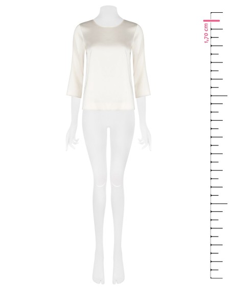 Ruime vierkante satijnen blouse met 3/4-mouwen Rinascimento