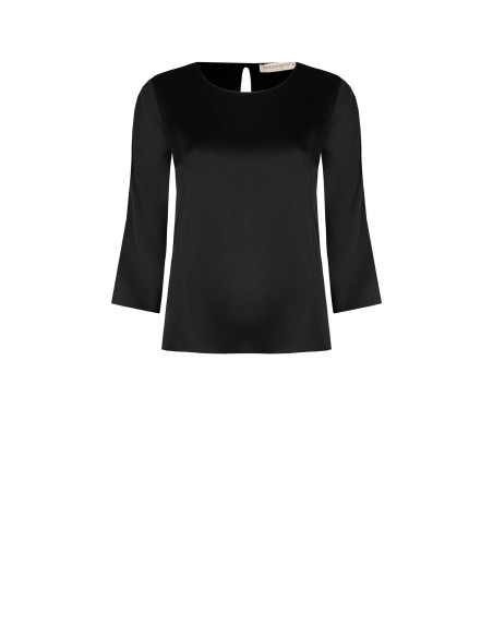 Ruime vierkante satijnen blouse met 3/4-mouwen Rinascimento