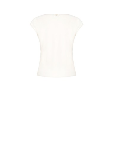 Getailleerde soepele satijnen blouse met V-hals Rinascimento