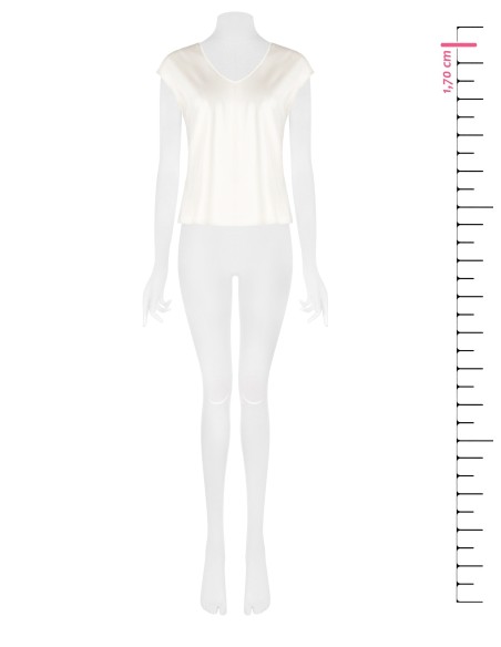 Getailleerde soepele satijnen blouse met V-hals Rinascimento