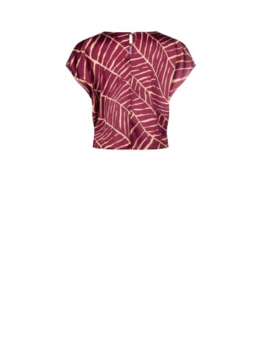 Gedessineerde satijnen blouse met korte mouwen van Rinascimento