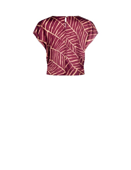 Gedessineerde satijnen blouse met korte mouwen van Rinascimento