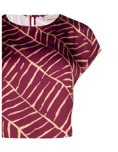 Gedessineerde satijnen blouse met korte mouwen van Rinascimento