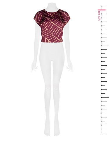 Gedessineerde satijnen blouse met korte mouwen van Rinascimento
