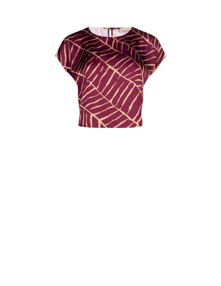Gedessineerde satijnen blouse met korte mouwen van Rinascimento