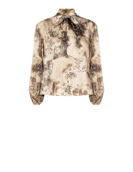 Vloeiende viscoseblouse met strikdetail van Rinascimento