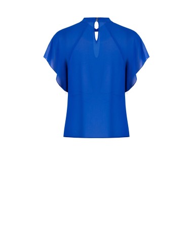 Vloeiende blouse van georgette met maxi-volant Rinascimento