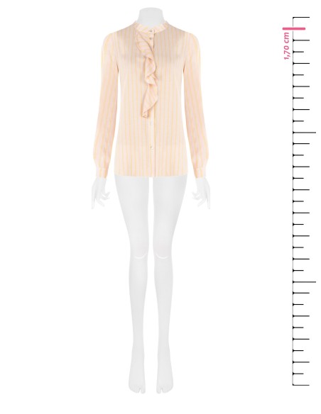 Regular fit blouse van lichte stof met volant Rinascimento
